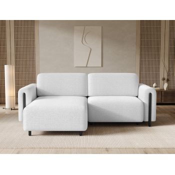 Coltar extensibil stanga 3 locuri ELTAP, LT-BL-01ROY, Acossta, 244x154x95 cm, lemn/poliester, alb/negru