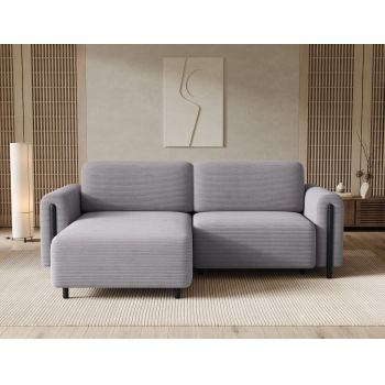 Coltar extensibil stanga 3 locuri ELTAP, LT-BL-03JAR, Acossta, 244x154x95 cm, lemn/poliester, gri/negru