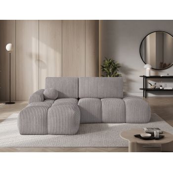 Coltar extensibil stanga 3 locuri ELTAP, Vittario, 227x170x95 cm, lemn/poliester, gri