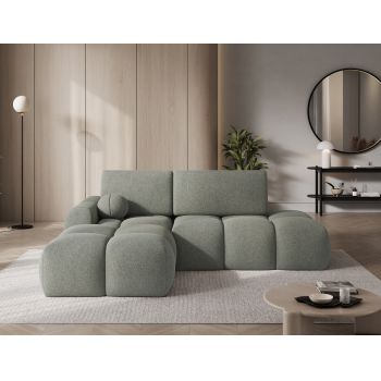Coltar extensibil stanga 3 locuri ELTAP, Vittario, 227x170x95 cm, lemn/poliester, verde olive