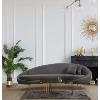 Canapea 3 locuri, Atelier del Sofa, 560ARE1827, Gri inchis