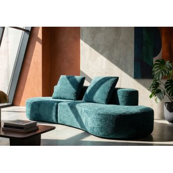 Canapea 3 locuri, Mauro Ferretti, Island, 238x92x78 cm, ambalata vidata, poliester/burete, turcoaz