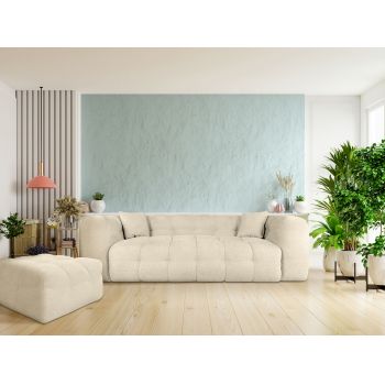 Canapea Bedora Teddy, 3 locuri, textil, ivory