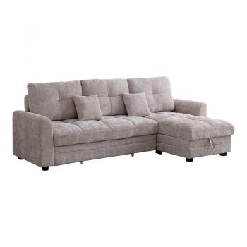 Canapea coltar cu depozitare Comfie Bej 260x156x98 cm