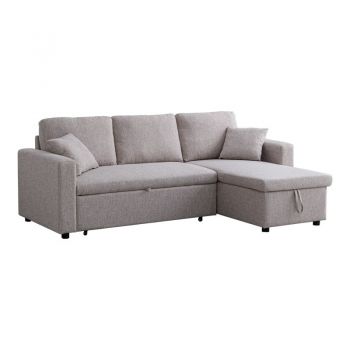 Canapea coltar reversibil cu depozitare Kamore Bej 223x146x85 cm