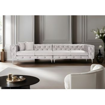 Canapea cu 4 locuri, Atelier del Sofa, 560ARE1913, Gri deschis