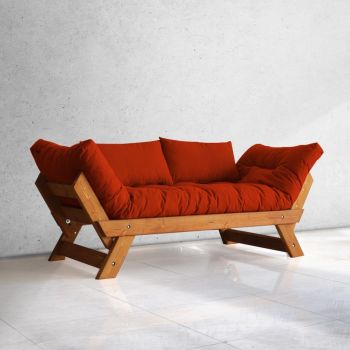 Canapea de gradina cu 2 locuri, Hanah Home, CPT8102-210, Tec / Roșu