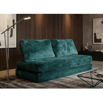 Canapea extensibila 2 locuri, Mauro Ferretti, Faster, 150x100x80 cm, ambalata vidata, poliester/burete, turcoaz