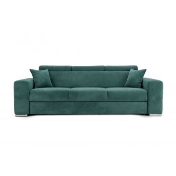 Canapea Extensibilă 3 locuri BELLAGIO, cu tetiere reglabile, 242x95x99 cm, Menta - Outlet