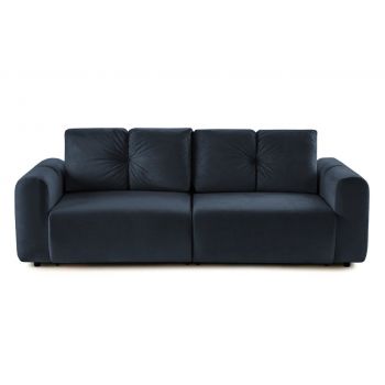 Canapea Extensibilă 3 locuri GEORGIA, cu 2 lăzi depozitare, 248x110x90 cm, Albastru Inchis - Outlet