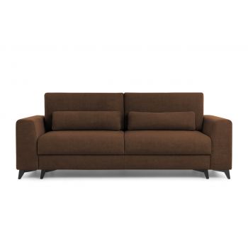 Canapea Extensibilă 3 locuri TIVOLI, cu ladă depozitare, 240x105x95 cm, Maro - Outlet