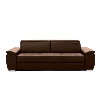 Canapea Extensibilă 3 locuri TRENDY, cu tetiere reglabile, 250x95x105 cm, Espresso - Outlet