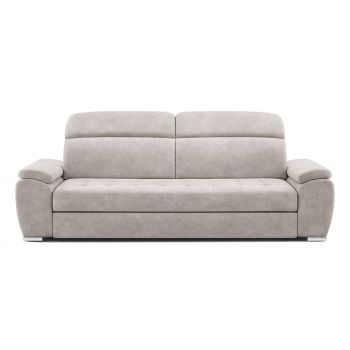 Canapea Extensibilă 3 locuri TRENDY, cu tetiere reglabile, 250x95x105 cm, Taupe - Outlet