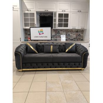 CANAPEA EXTENSIBILA ALITA GRI CU AURIU