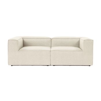 Canapea fixa FORA, 2 locuri, ecru, 214x105x66 cm