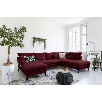 Canapea Modulară, textil, bordo