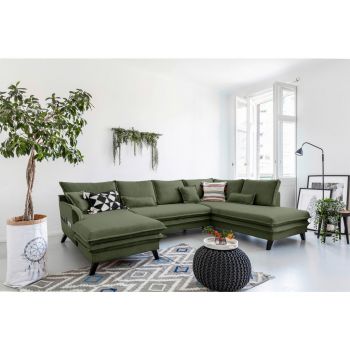 Canapea Modulară, textil, verde