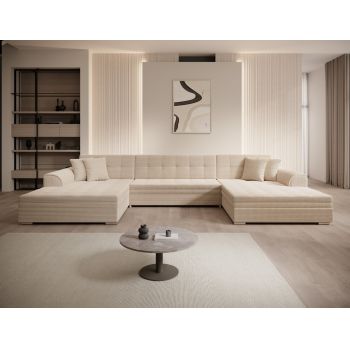 Coltar extensibil 6 locuri ELTAP, Vento, 359x165x78 cm, lemn/poliester, bej