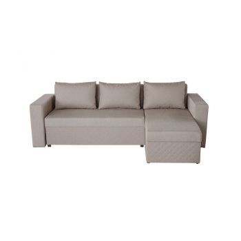 Coltar Extensibil Bedora Amadeo Bej 247x148x78 cm, lada de depozitare, reversibil