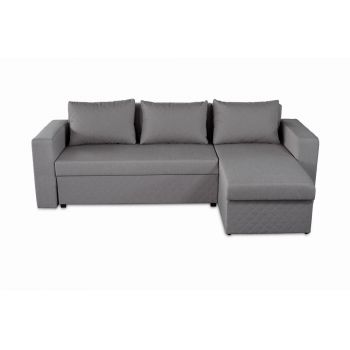 Coltar Extensibil Bedora Amadeo Gri 247x148x78 cm, lada de depozitare, reversibil