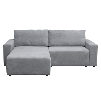 Coltar extensibil DALLAS ONE, cu lada depozitare, colt interschimbabil, gri deschis, 258x173x90 cm