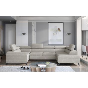 Coltar extensibil dreapta 4 locuri ELTAP, Esc-37, Escada, 336x200x92 cm, lemn/poliester, bej deschis