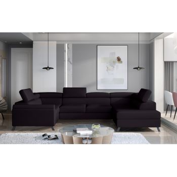 Coltar extensibil dreapta 4 locuri ELTAP, Esc-48, Escada, 336x200x92 cm, lemn/poliester, negru