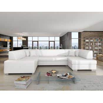 Coltar extensibil dreapta 6 locuri ELTAP, Hv09, Havana, 322x204x72 cm, lemn/poliester, alb