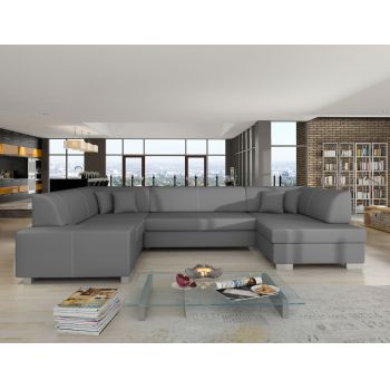 Coltar extensibil dreapta 6 locuri ELTAP, Hv10, Havana, 322x204x72 cm, lemn/poliester, gri inchis