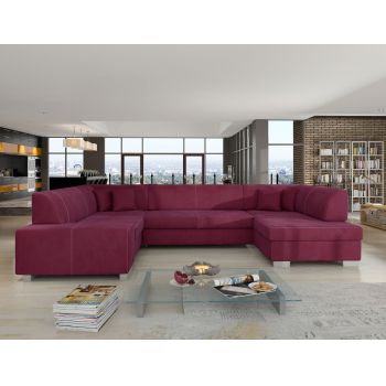 Coltar extensibil dreapta 6 locuri ELTAP, Hv29, Havana, 322x204x72 cm, lemn/poliester, fucsia