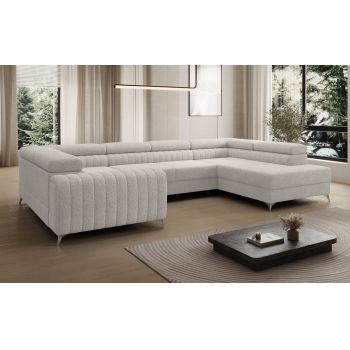 Coltar extensibil dreapta 6 locuri ELTAP, RT-01ROY, Louis, 347x202x92 cm, lemn/poliester, alb