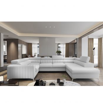 Coltar extensibil dreapta 6 locuri ELTAP, RT-17SOF, Louis, 347x202x92 cm, lemn/poliester, alb