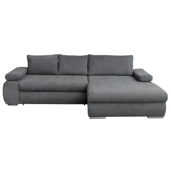 Coltar extensibil INFINITY, cu arcuri si lada depozitare, colt dreapta, gri, 295x177x90 cm