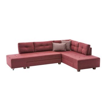 Coltar extensibil MANAMA, colt dreapta, rosu claret, 280x206x85 cm