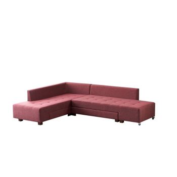 Coltar extensibil MANAMA, colt stanga, rosu claret, 280x206x85 cm
