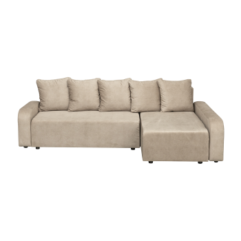 Coltar extensibil RIO, cu arcuri si lada depozitare, colt interschimbabil, bej, 235x140x83 cm