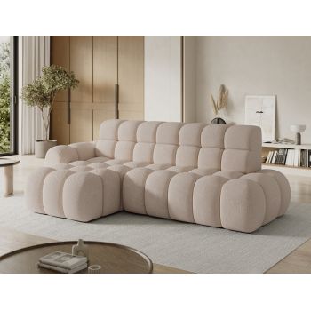 Coltar extensibil stanga 3 locuri ELTAP, Ceedro, 283x165x98 cm, lemn/poliester, bej inchis