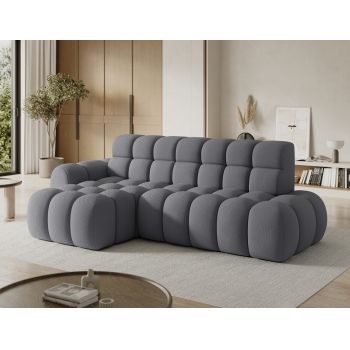 Coltar extensibil stanga 3 locuri ELTAP, Ceedro, 283x165x98 cm, lemn/poliester, gri inchis