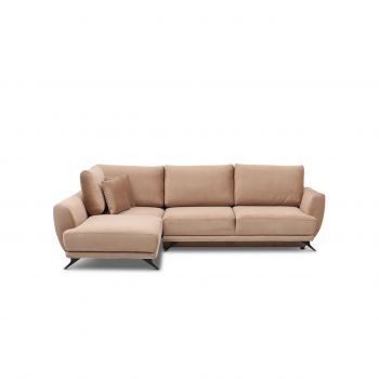 Coltar extensibil stanga 4 locuri ELTAP, LT-20LO, Larde, 286x191x90 cm, lemn/poliester, maro deschis