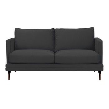 Canapea cu 2 locuri şi picioare metalice aurii Windsor & Co Sofas Jupiter, gri închis