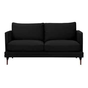 Canapea cu 2 locuri şi picioare metalice aurii Windsor & Co Sofas Jupiter, negru Canapea cu 2 locuri şi picioare metalice aurii Windsor & Co Sofas Jupiter, negru