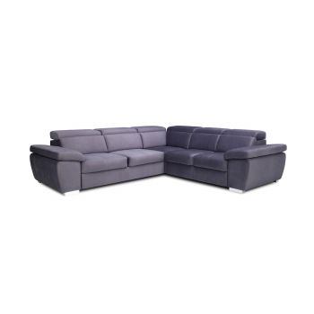 Coltar Roseta Extensibil cu Arcuri Ondulate si Spuma Poliuretanica, Sezlong pe Dreapta, Suprafata de Dormit 200x120 cm, cu Sertar de Depozitare, Tetiere Reglabile, l286xA256xH78 cm