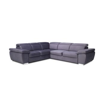 Coltar Roseta Extensibil cu Arcuri Ondulate si Spuma Poliuretanica, Sezlong pe Stanga, Suprafata de Dormit 200x120 cm, cu Sertar de Depozitare, Tetiere Reglabile, l286xA256xH78 cm