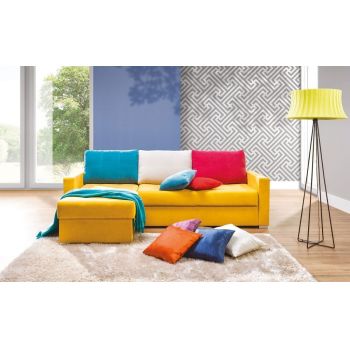 Coltar Tewes Extensibil cu Arcuri Ondulate si Spuma Poliuretanica, Sezlong pe Stanga, Suprafata de Dormit 202x144 cm, cu Lada de Depozitare, Perne Incluse, l226xA156xH83 cm