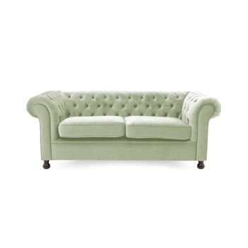Canapea 3 locuri Vivonita Chesterfield, verde deschis Canapea 3 locuri Vivonita Chesterfield, verde deschis