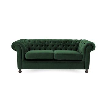 Canapea 3 locuri Vivonita Chesterfield, verde închis Canapea 3 locuri Vivonita Chesterfield, verde închis